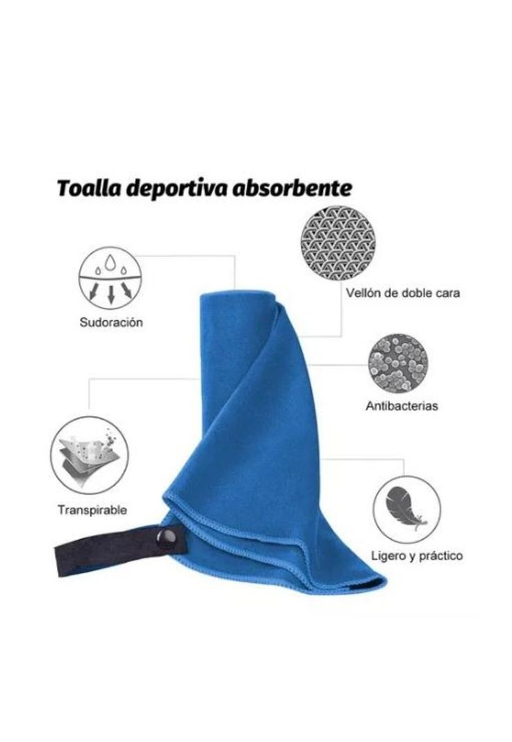 Toalla baño viaje microfibra secado rápido, pcs azul-1