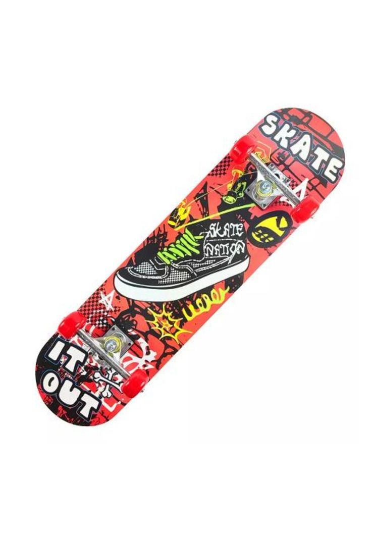 Tabla skate madera Skate Nation 7 láminas 32'', negro-0