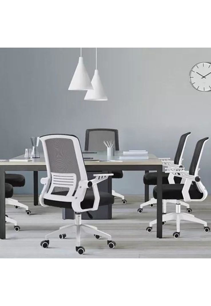 Silla de escritorio Crusec ergonómica con tapizado de mesh negra-3