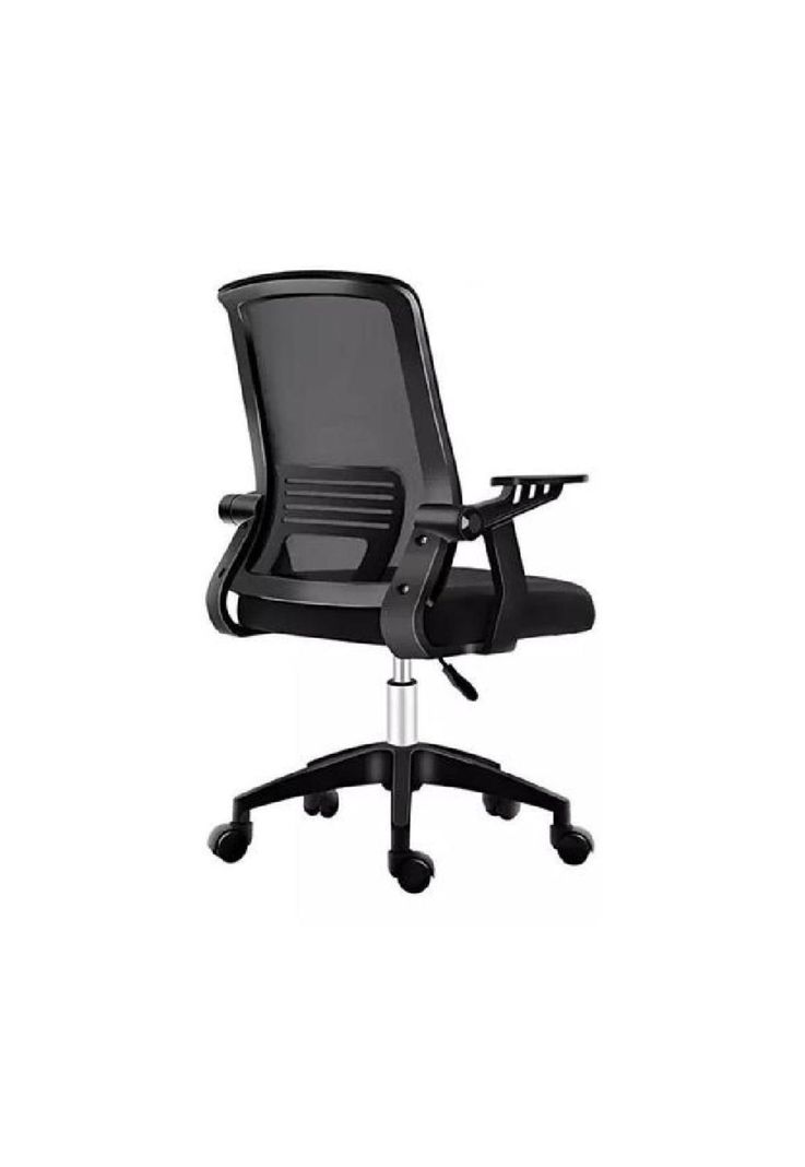 Silla de escritorio Crusec ergonómica con tapizado de mesh negra-0