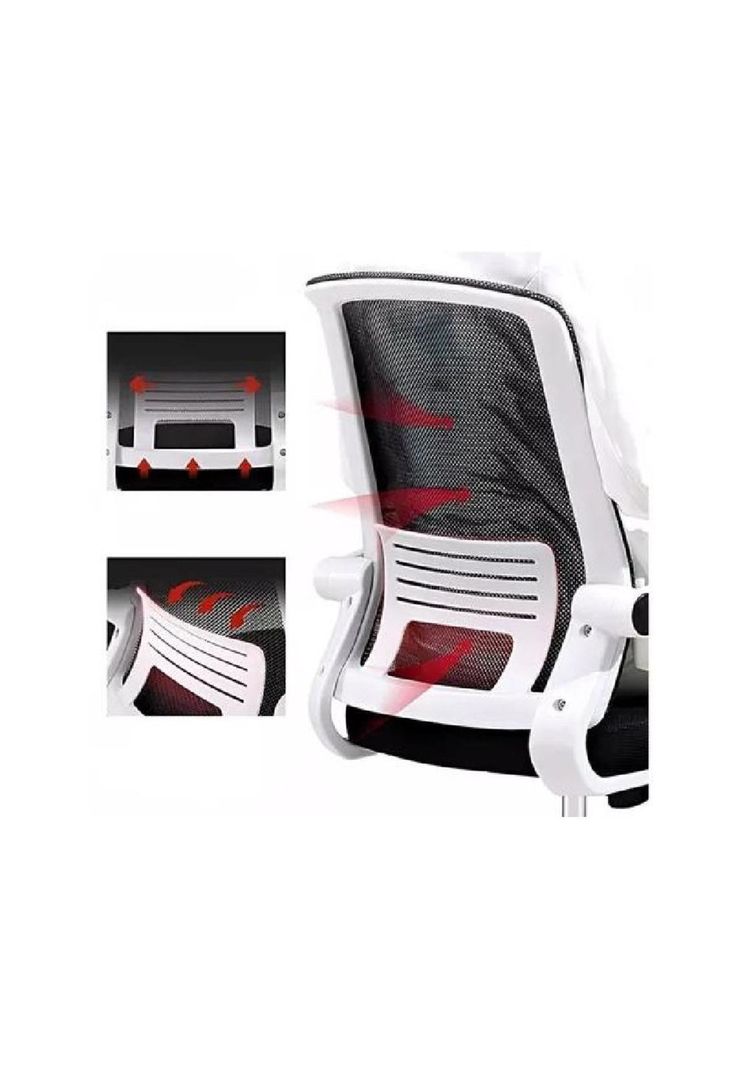 Silla de escritorio Crusec ergonómica con tapizado de mesh negra-2