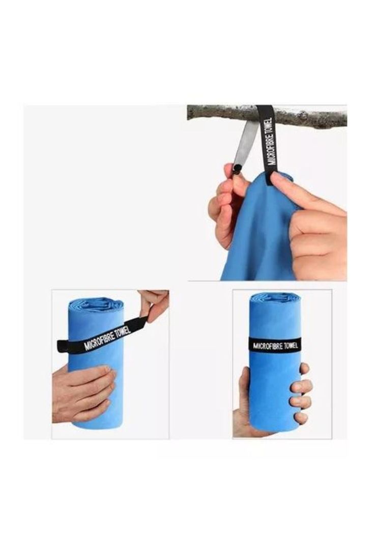 Toalla de baño de microfibra, secado rápido, 3 piezas, azul marino-1