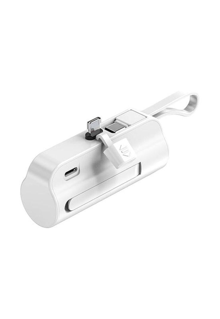 Power Bank 4500mAh, salida tipo C, con 1 cable USB, color blanco-1