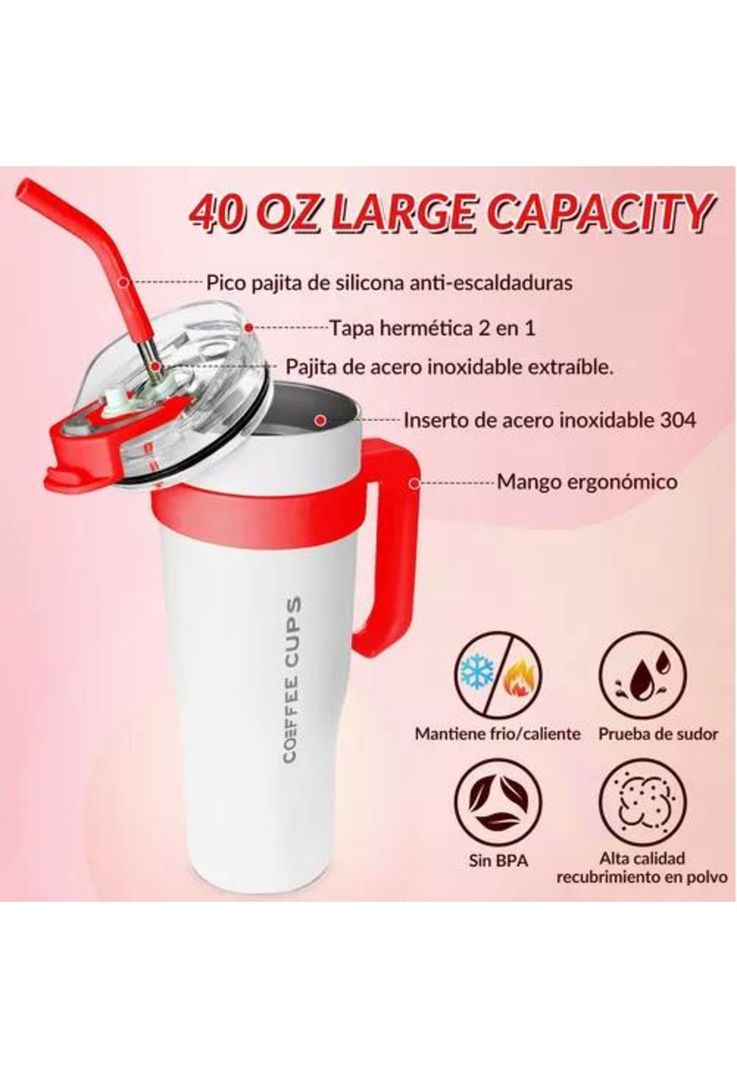 Vaso Térmico - Mug de Acero Inoxidable de 1.2 L, Frío y Calor-3