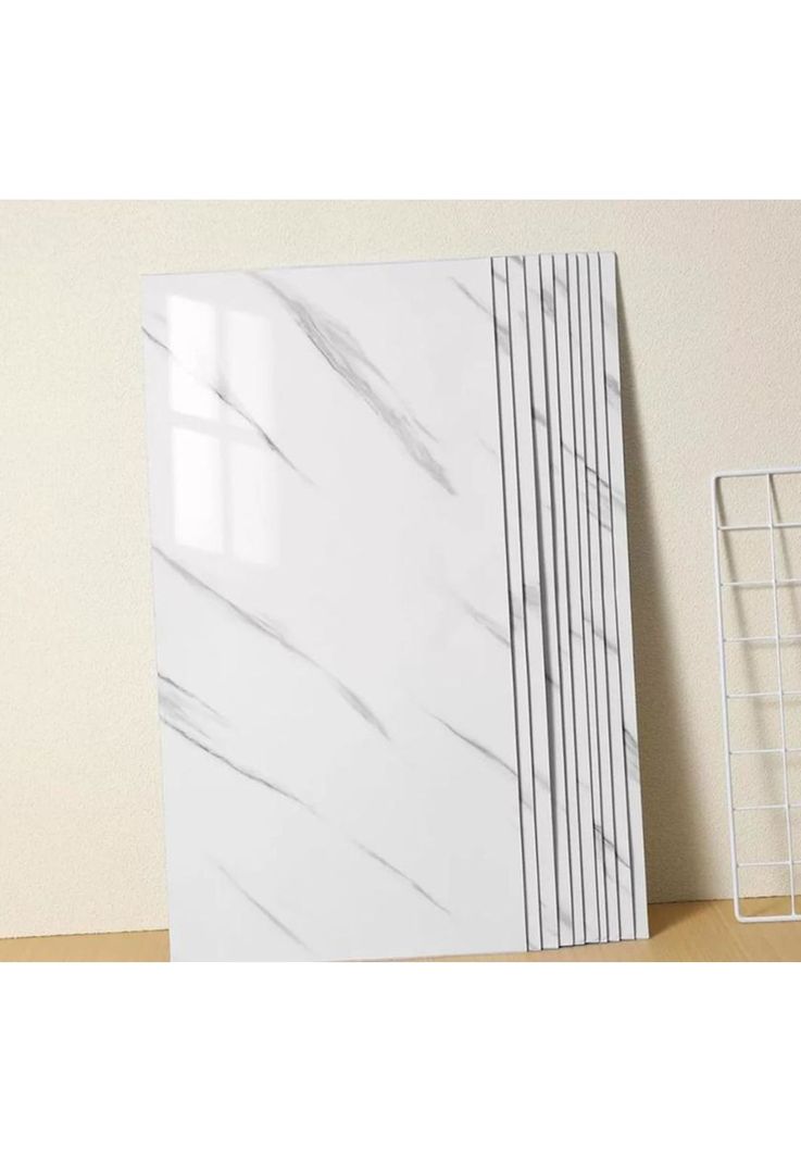 Pack de 15 palmetas autoadhesivas para pared 30x60 cm, color blanco-3