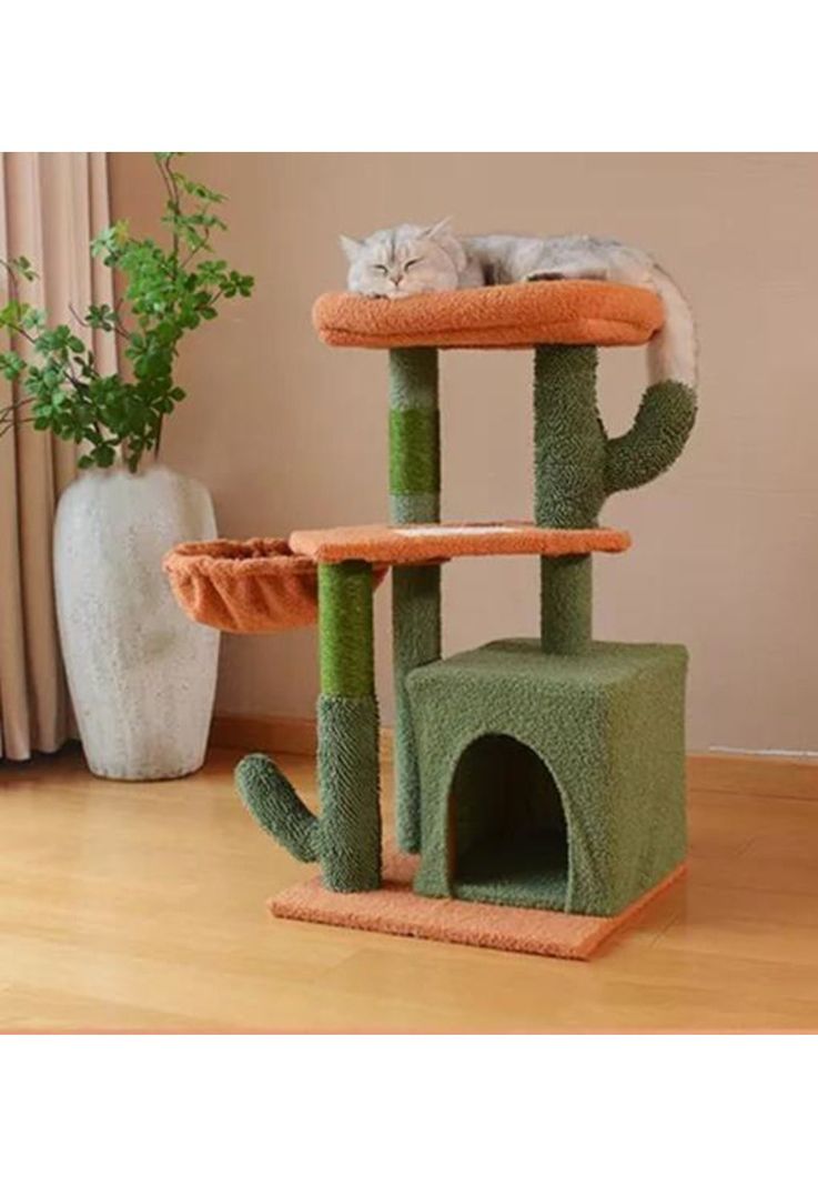 Torre arbol rascador gatos poste michi cactus verde-2