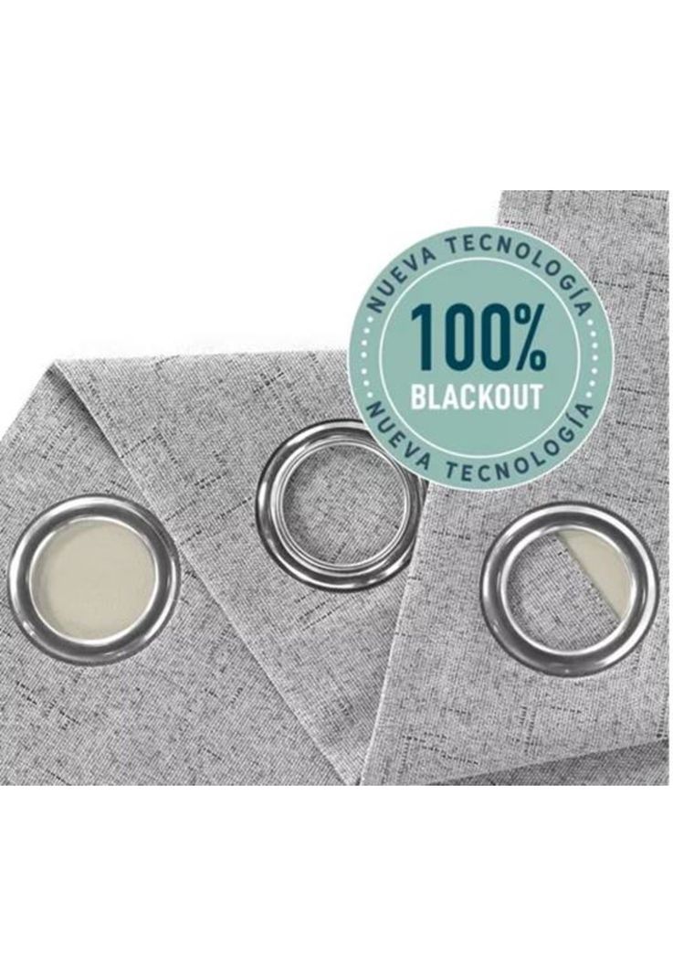 Cortina Blackout 100% 2 Paños 140x220cm Textura Lino Gris-2