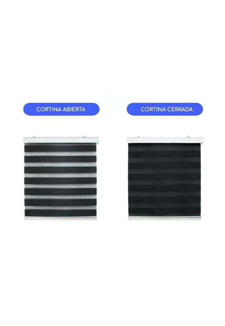 Cortina Roller Duo Zebra Día Noche 150x200cm Negro-3