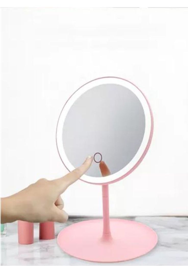 Espejo con Luz LED Maquillaje Plegable Redondo Recargable-2