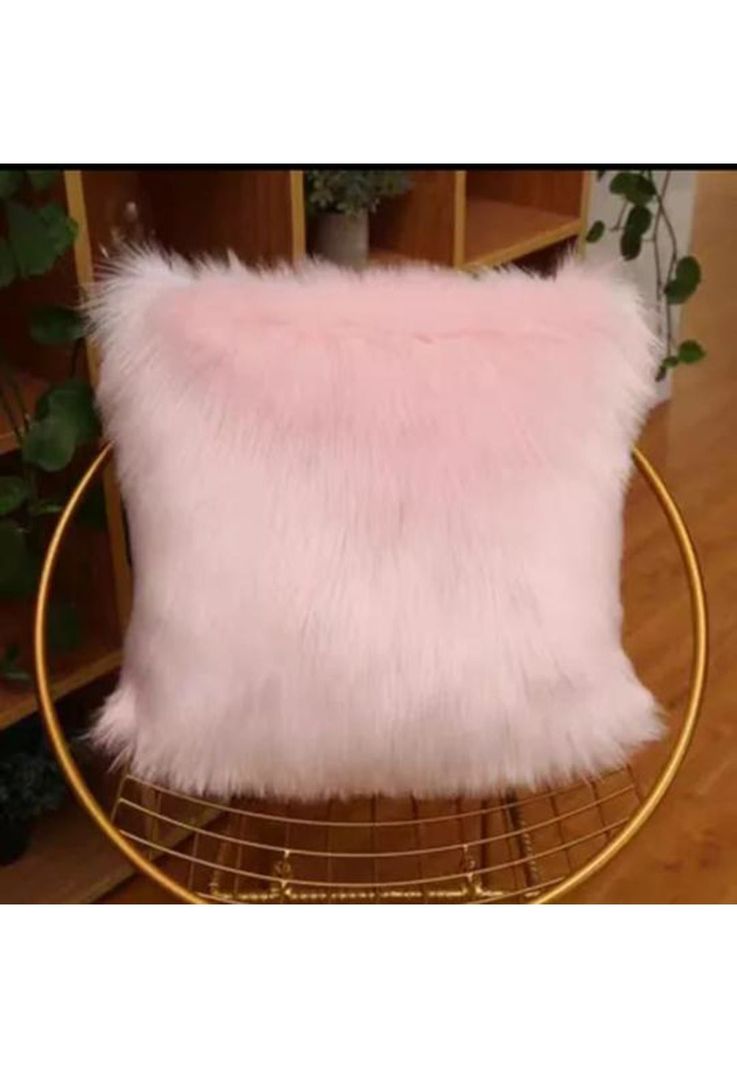 Fundas de cojín peluditas 45x45 cm color rosa-1