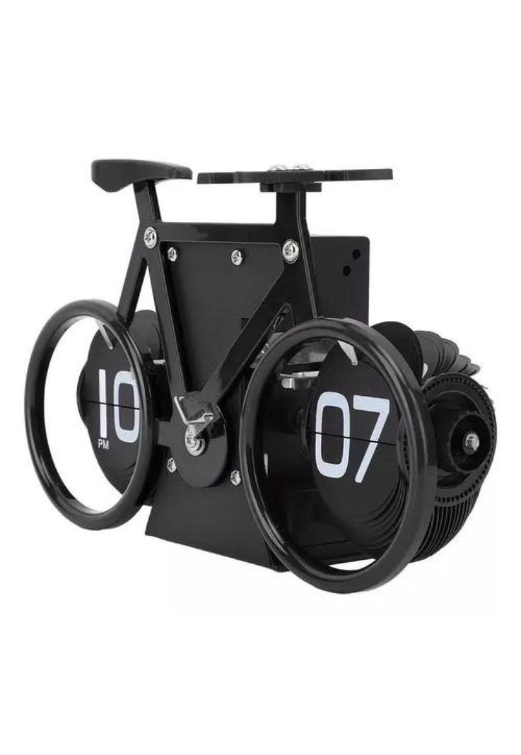 Reloj de escritorio plegable, vintage, con forma de bicicleta-0