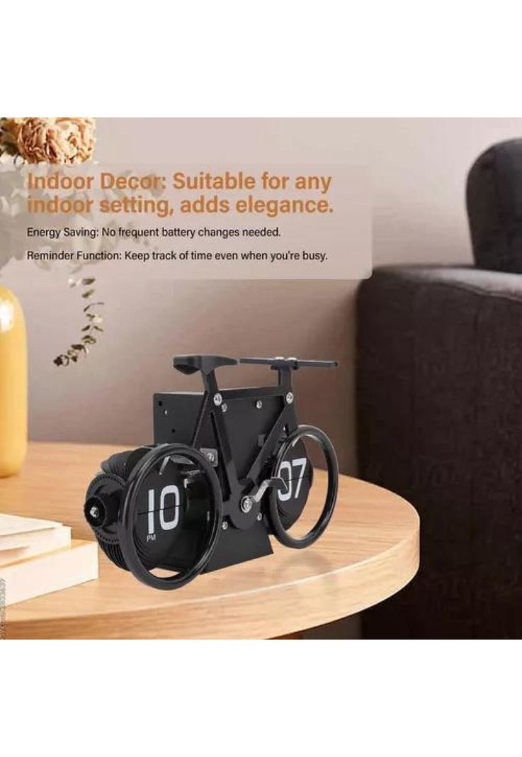 Reloj de escritorio plegable, vintage, con forma de bicicleta-5
