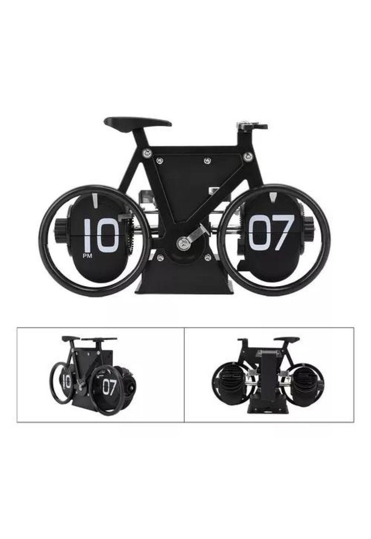 Reloj de escritorio plegable, vintage, con forma de bicicleta-7