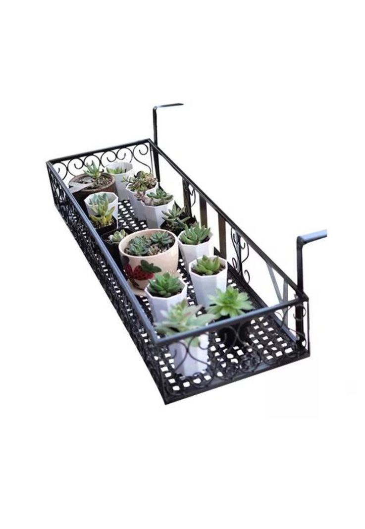 Jardinera Exterior Barandilla para Balcón 50x20x12cm-0