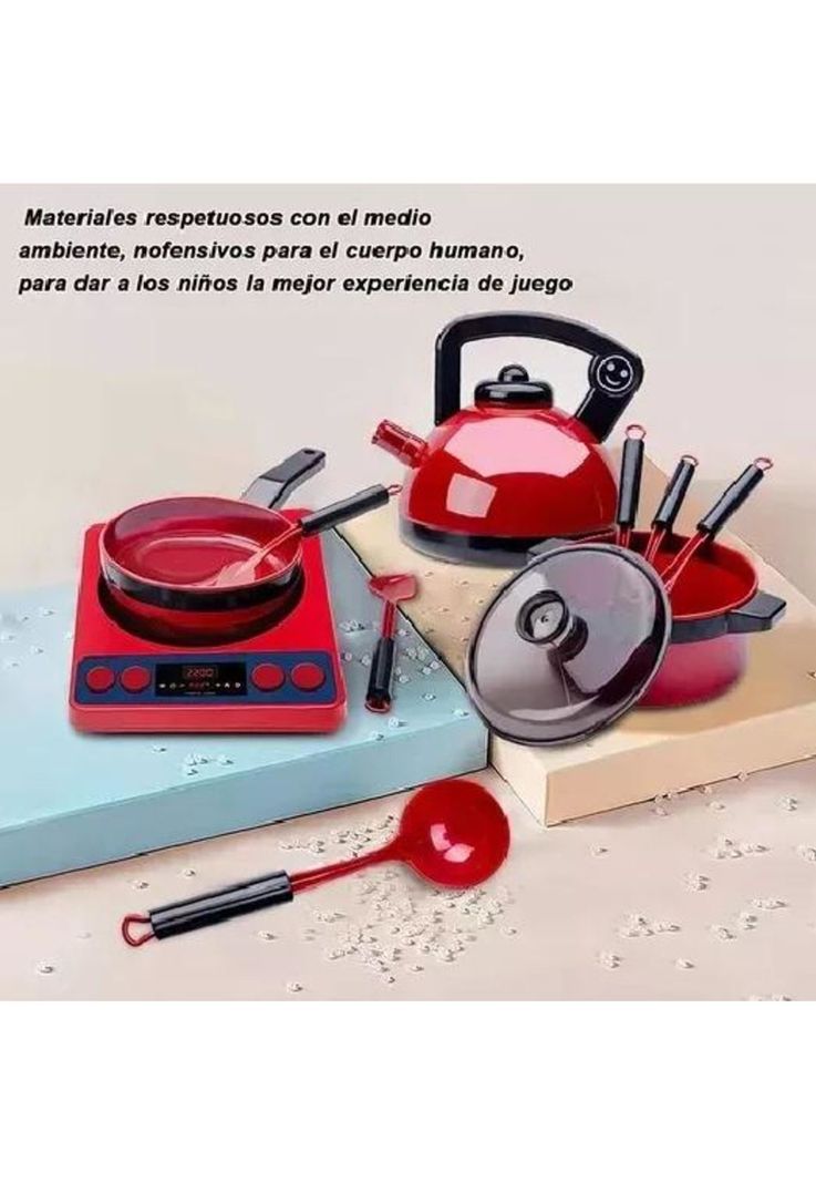 61 juguetes de cocina para niños, utensilios, cocina y alimentos multicolor-3