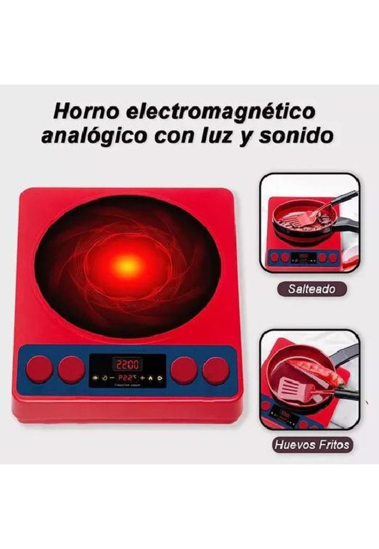 61 juguetes de cocina para niños, utensilios, cocina y alimentos multicolor-5