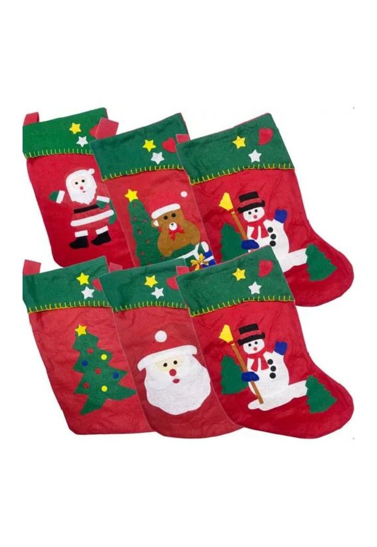 Pack x6 botas navideñas colgantes decorativas color rojo-0