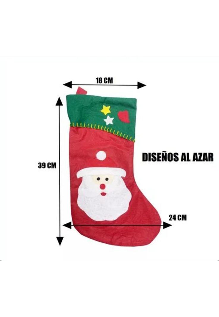 Pack x6 botas navideñas colgantes decorativas color rojo-3