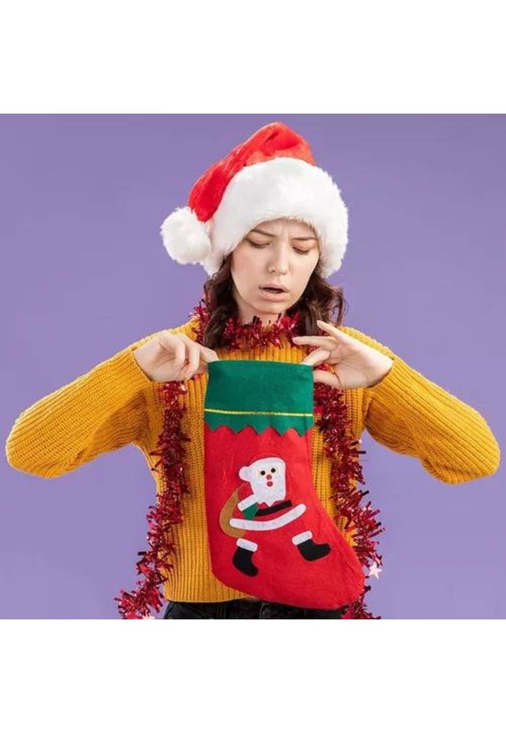 Pack x6 botas navideñas colgantes decorativas color rojo-6