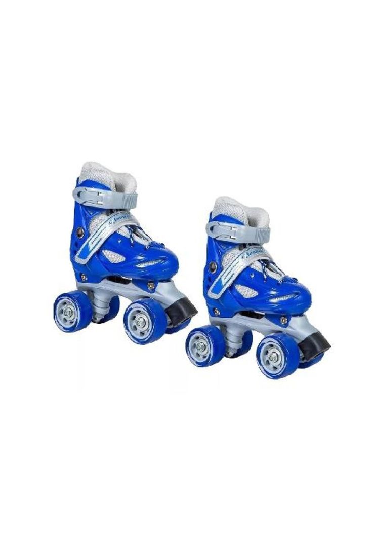 Patín 4 ruedas + set protección talla 25-28, azul-1