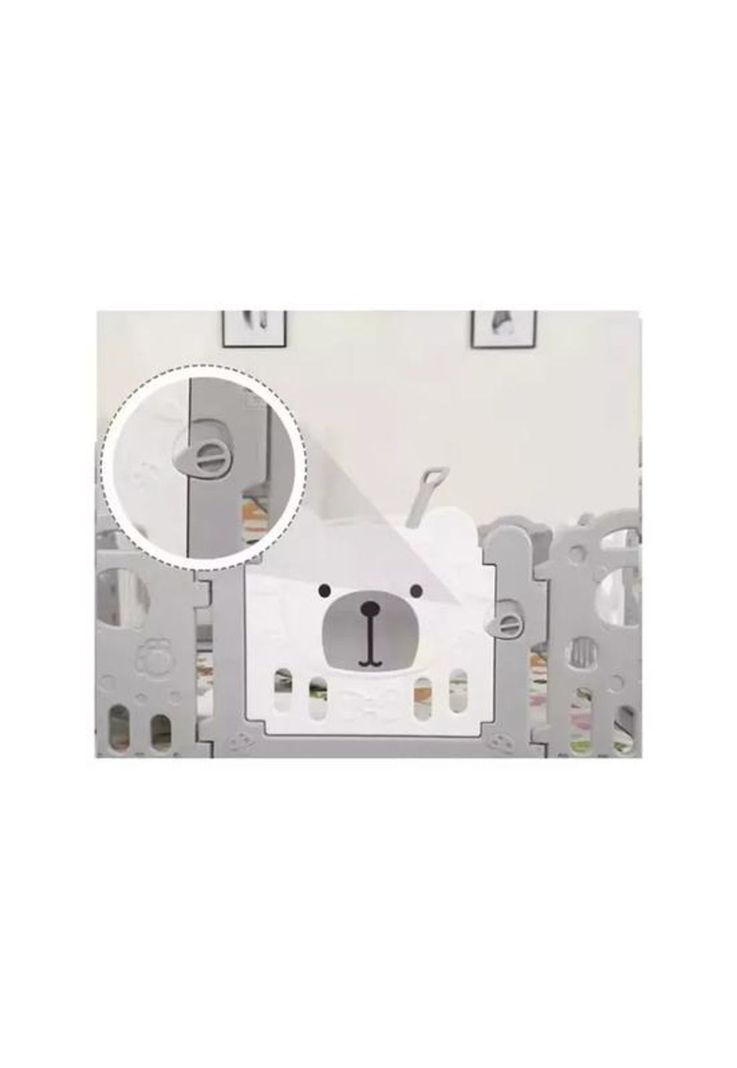 Corral plegable bebé armable con paneles de seguridad, gris-4