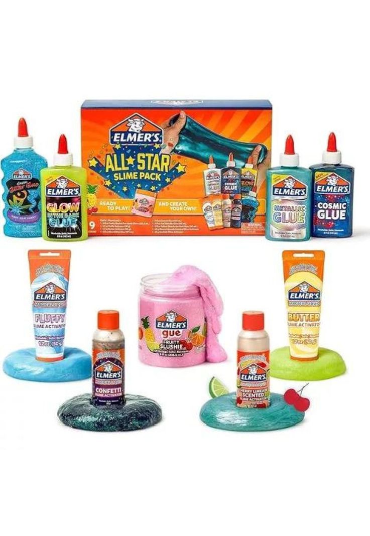 Kit Elmer's slime estrellas de colección all stars x 9 piezas-0