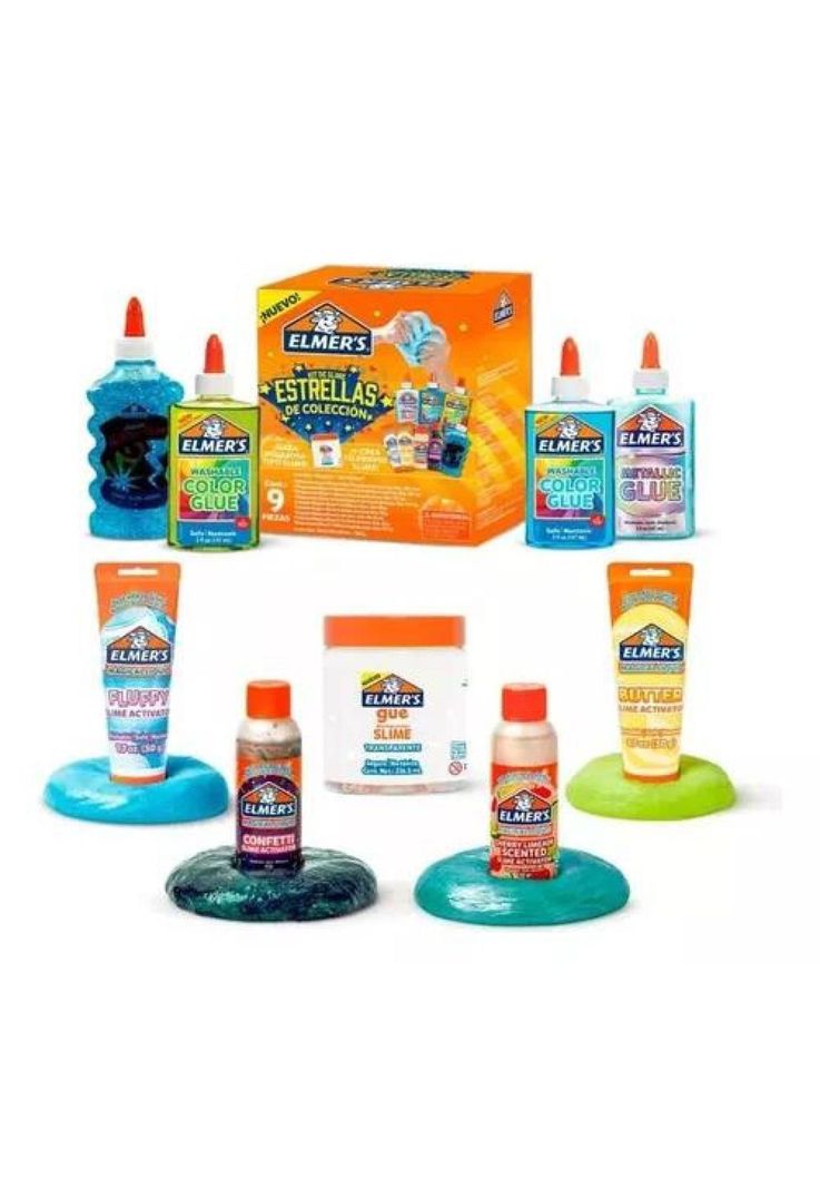 Kit Elmer's slime estrellas de colección all stars x 9 piezas-1