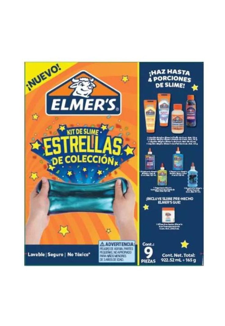 Kit Elmer's slime estrellas de colección all stars x 9 piezas-2