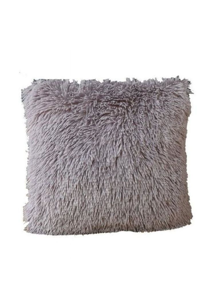 Pack 2 funda peluda decorativa color gris-0