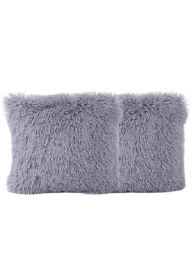 Pack 2 funda peluda decorativa color gris-1