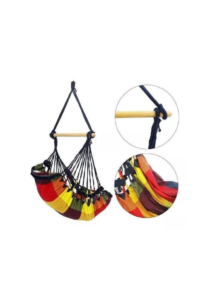 Silla con hamaca giratoria para sentarse, dormir, techo multicolor-1