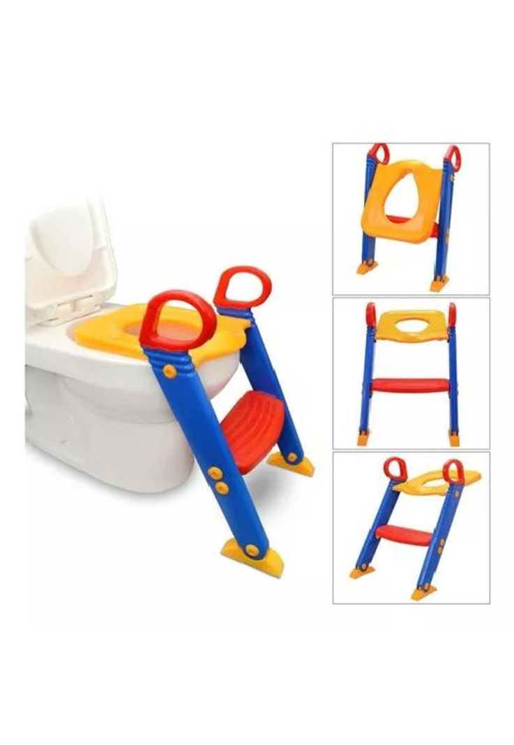 Asiento Adaptador Escalera - Inodoro WC para Niños, Color Amarillo-3
