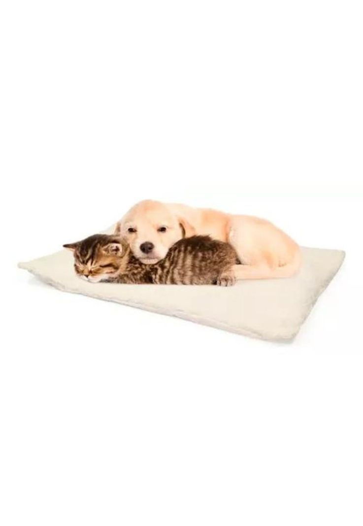 Cama térmica para mascotas perros y gatos crema-0