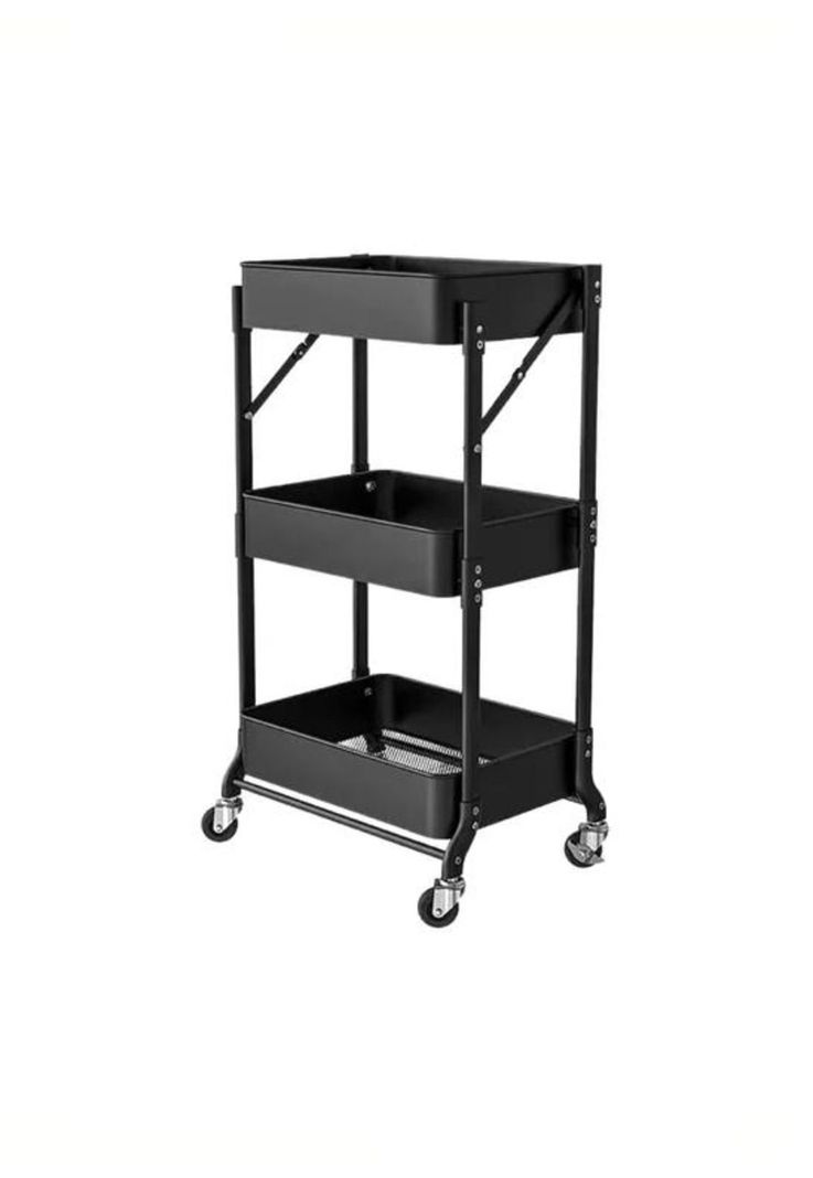 Organizador Carro Plegable Multiuso 3 Niveles Negro-0