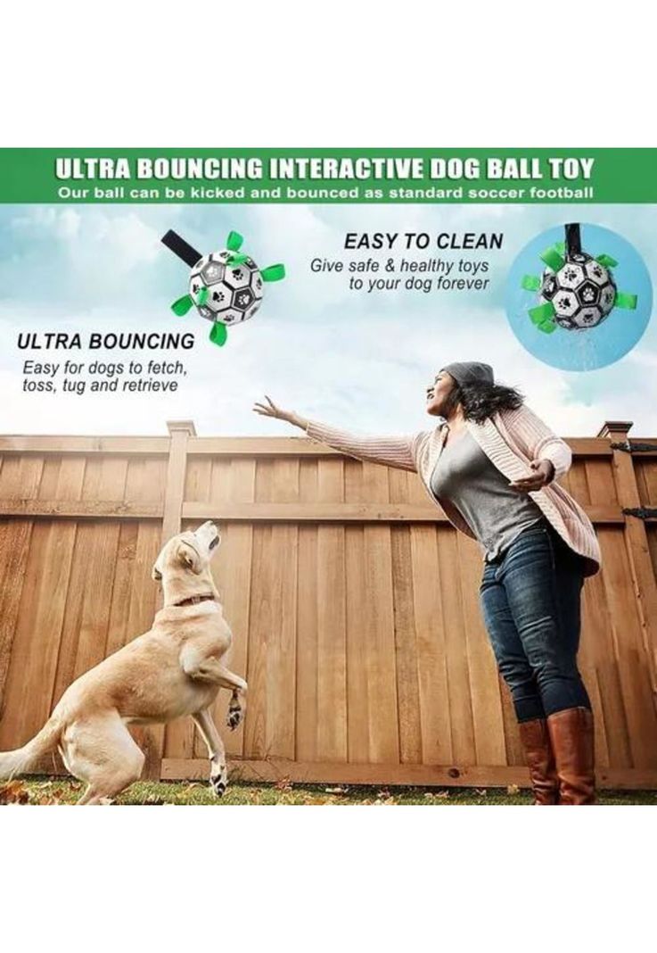 Pelota para Perro con Agarre - Juguete de 15 cm Color Blanco-2