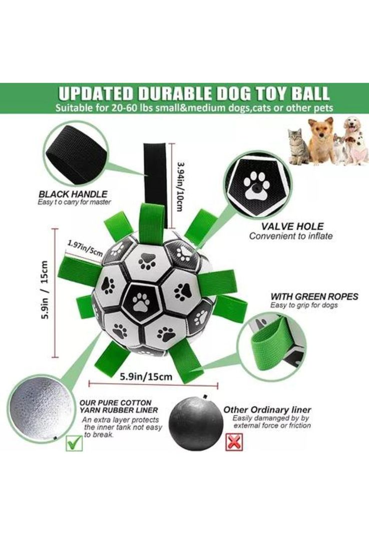 Pelota para Perro con Agarre - Juguete de 15 cm Color Blanco-3