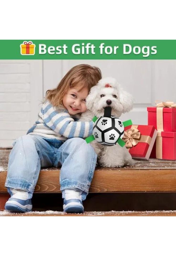 Pelota para Perro con Agarre - Juguete de 15 cm Color Blanco-4