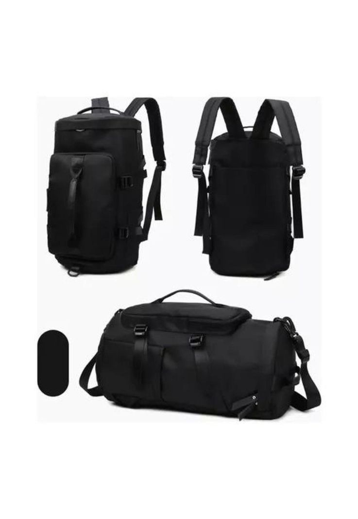 Bolso de Viaje Impermeable - Mochila Multiusos - Hombro para Gimnasio - Color Negro-2