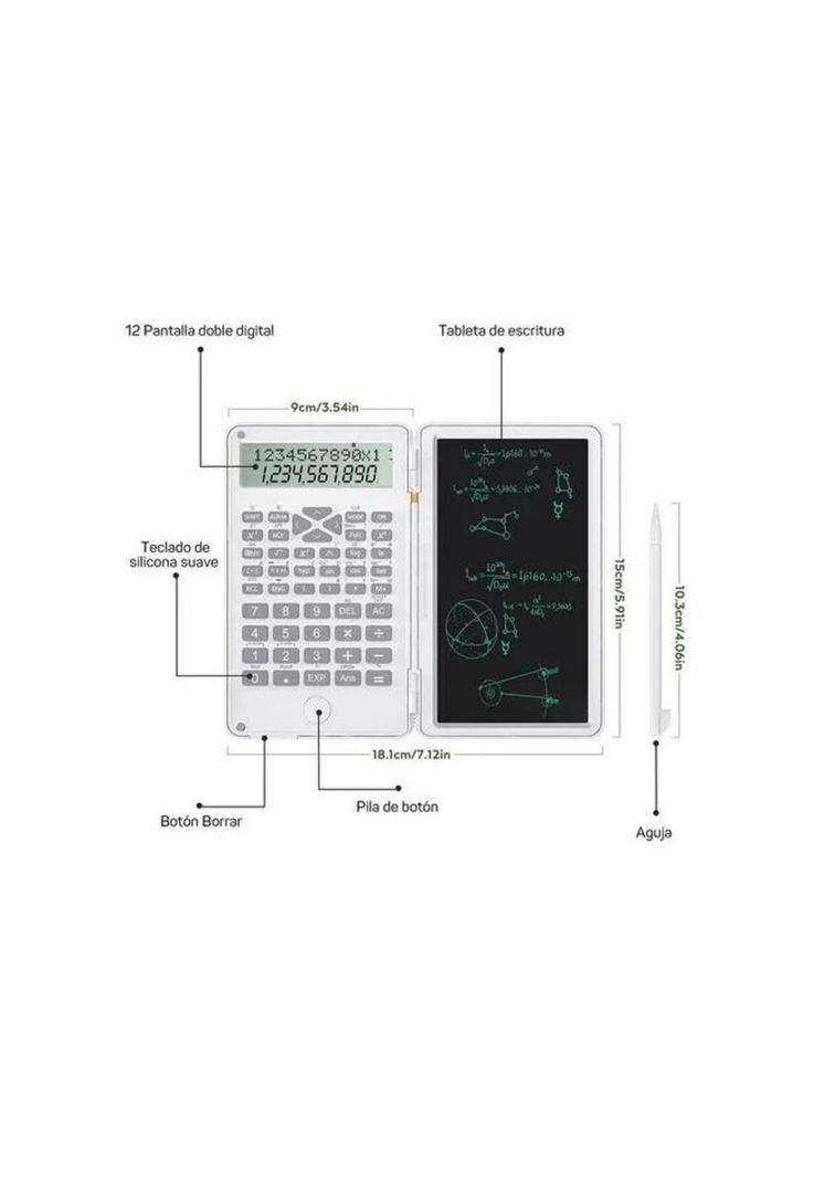 Calculadora científica con tableta inteligente, 240 funciones-3