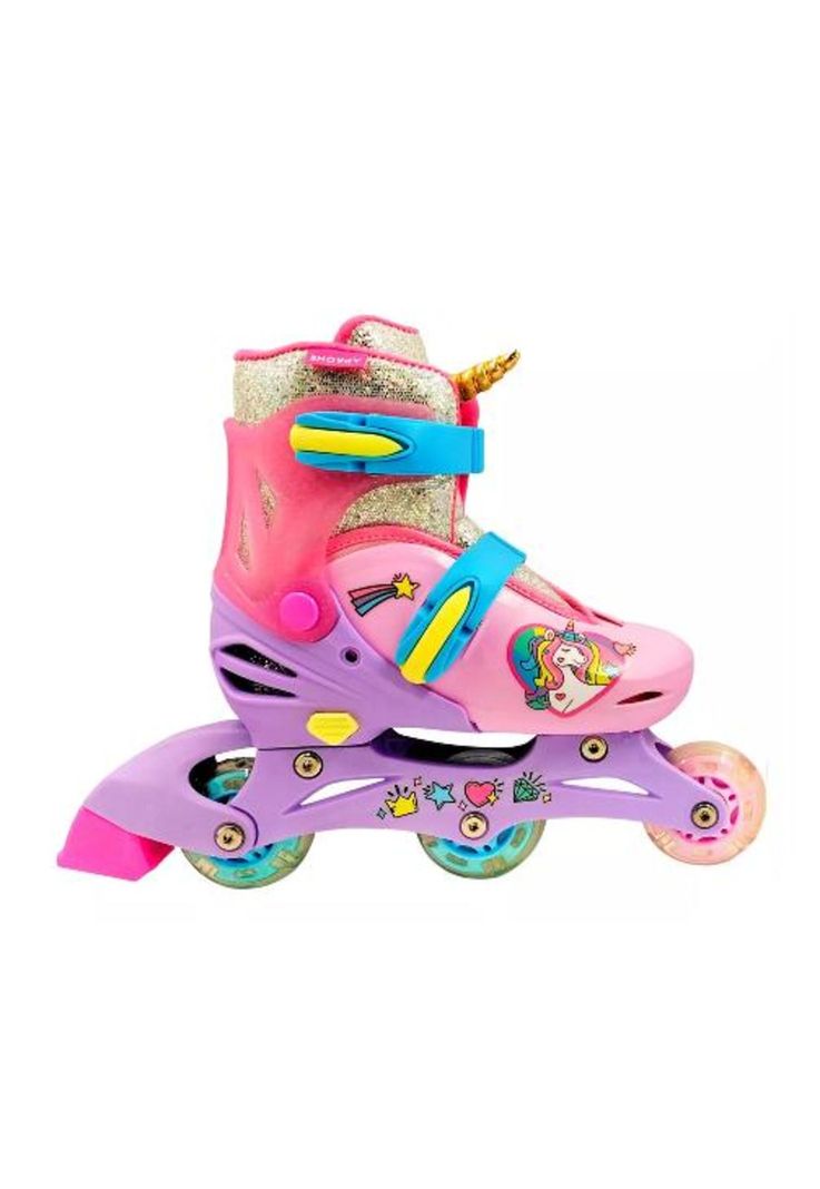 Patines 2 en 1, 3 ruedas talla 29 a 33, rosado-0