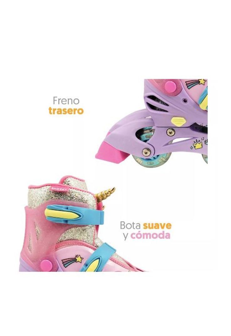 Patines 2 en 1, 3 ruedas talla 29 a 33, rosado-2