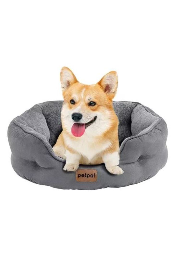 Cama ultrasuave antiestrés para mascotas perros y gatos gris-0