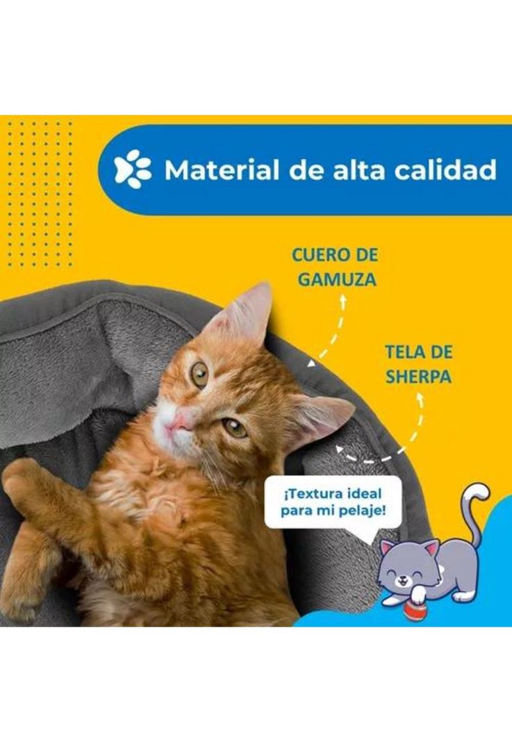 Cama ultrasuave antiestrés para mascotas perros y gatos gris-3