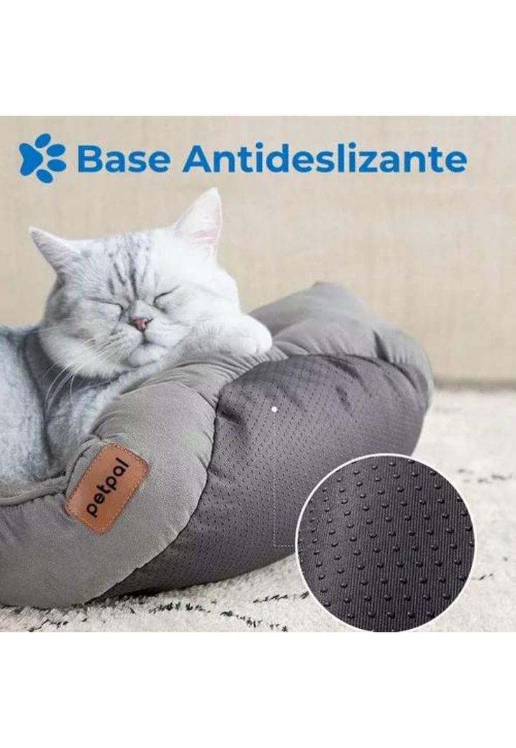 Cama ultrasuave antiestrés para mascotas perros y gatos gris-4