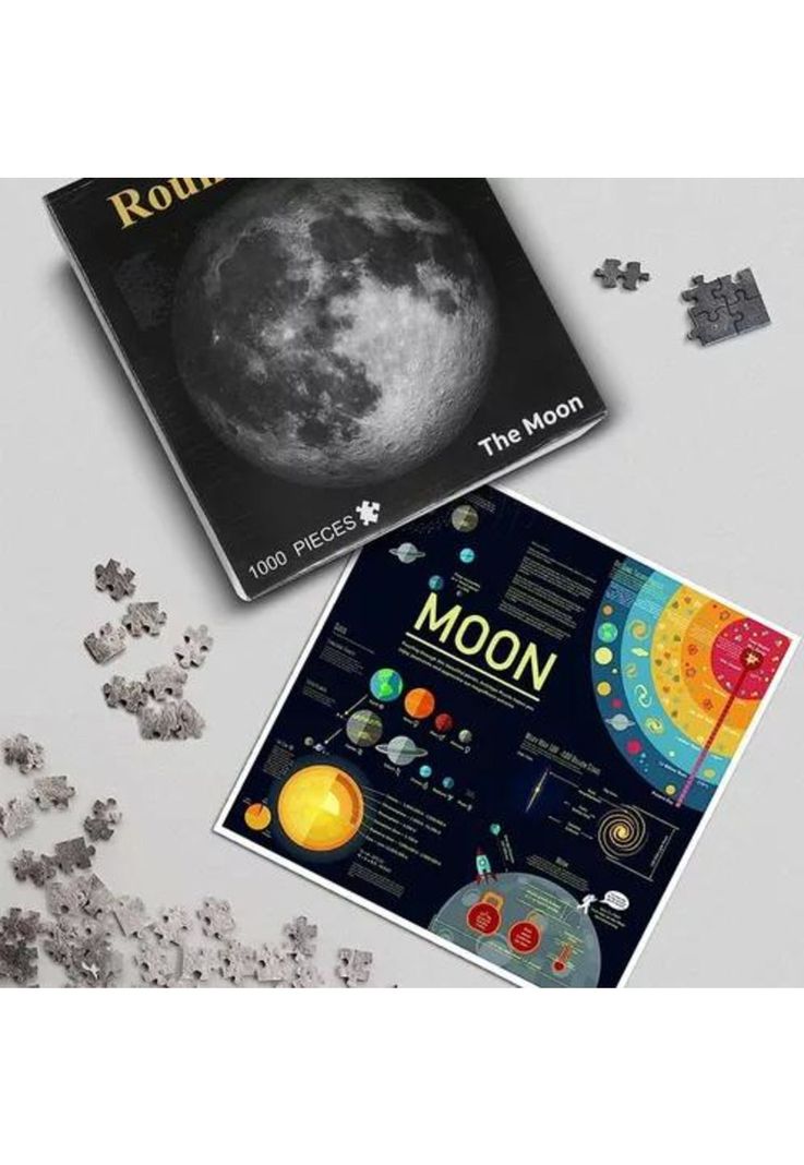 Rompecabezas redondo luna pcs juguete educativo gris-1