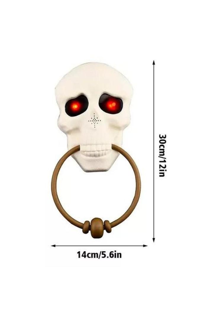 Timbre para puerta, decoración de Halloween, terror color blanco-2