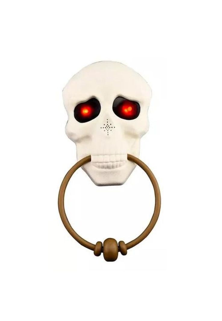 Timbre para puerta, decoración de Halloween, terror color blanco-4