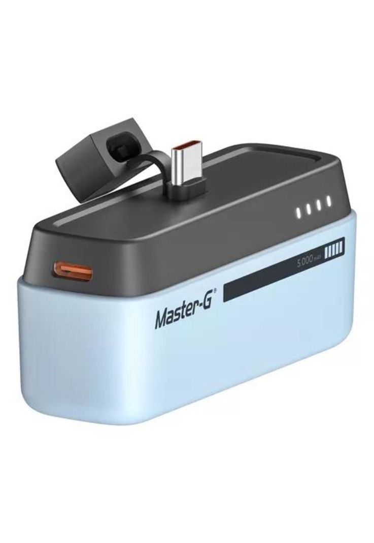 Cargador base portátil pocket 5,000 mAh, tipo C, color celeste-0