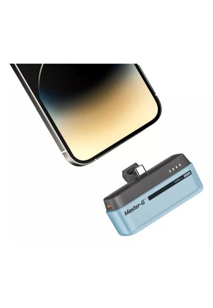 Cargador base portátil pocket 5,000 mAh, tipo C, color celeste-1