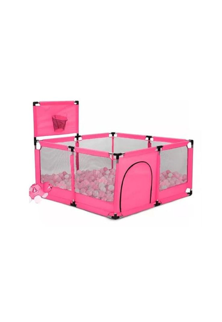 Corralito plegable para bebé, corral de seguridad, rosado-3